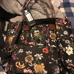 MK Black floral purse